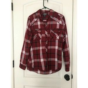 Courage Men's Plaid Shirt Button Up Long Sleeve Casual Size Medium